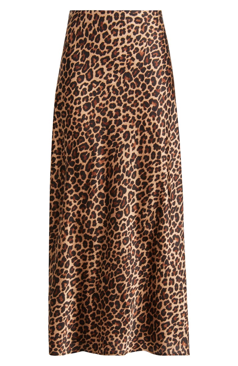 Anne Klein Print Pull-On Satin Bias Cut Skirt, Alternate, color,