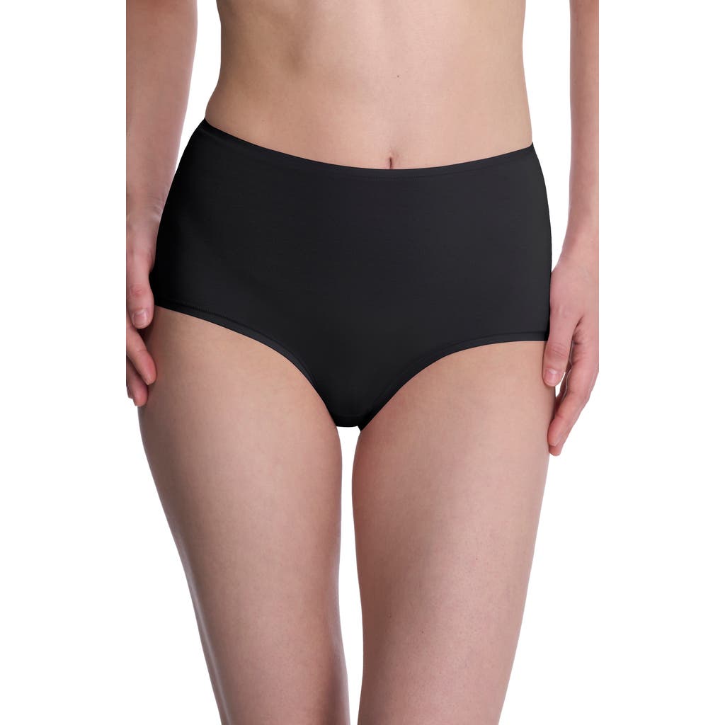 Natori Bliss Bare Cotton High Waist Briefs In Black