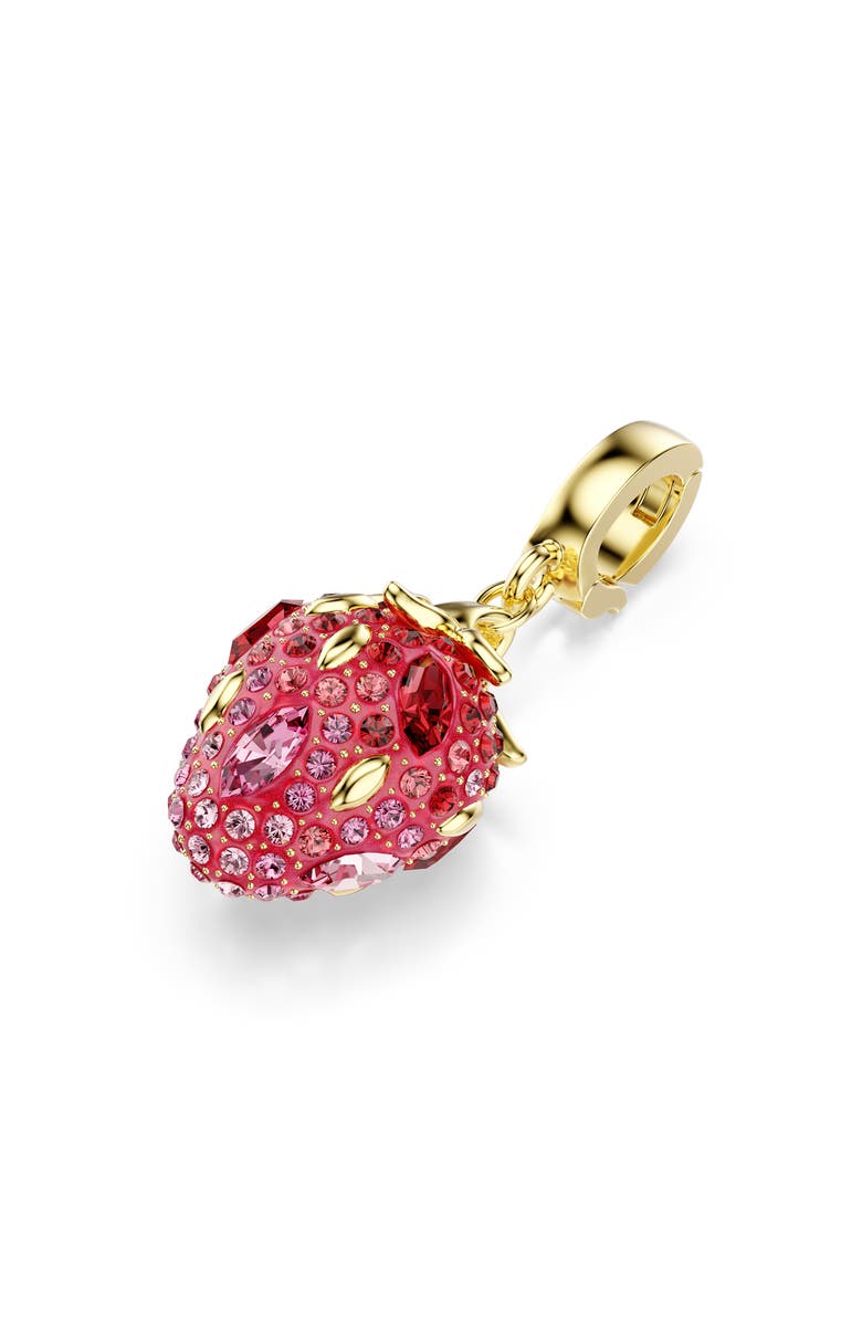 Swarovski Idyllia Crystal Strawberry Charm, Alternate, color, Red/ Gold