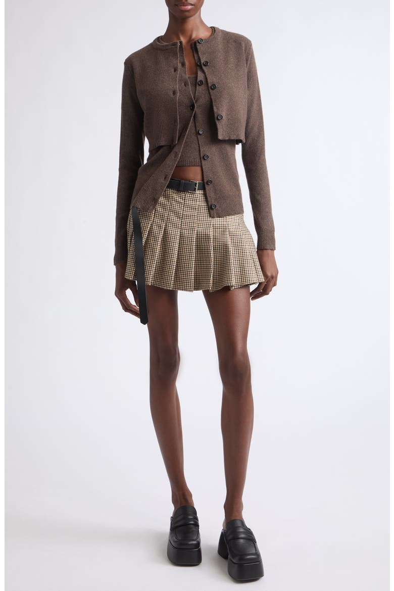 Layered Cashmere Cardigan Set, Alternate, color, BROWN