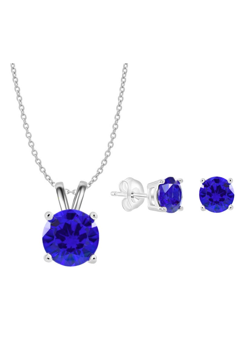 Donatello Gian Sterling Silver Necklace And Earrings Set, Main, color, Blue