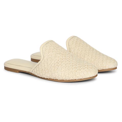 Andrea Raffia Slip-On Mule