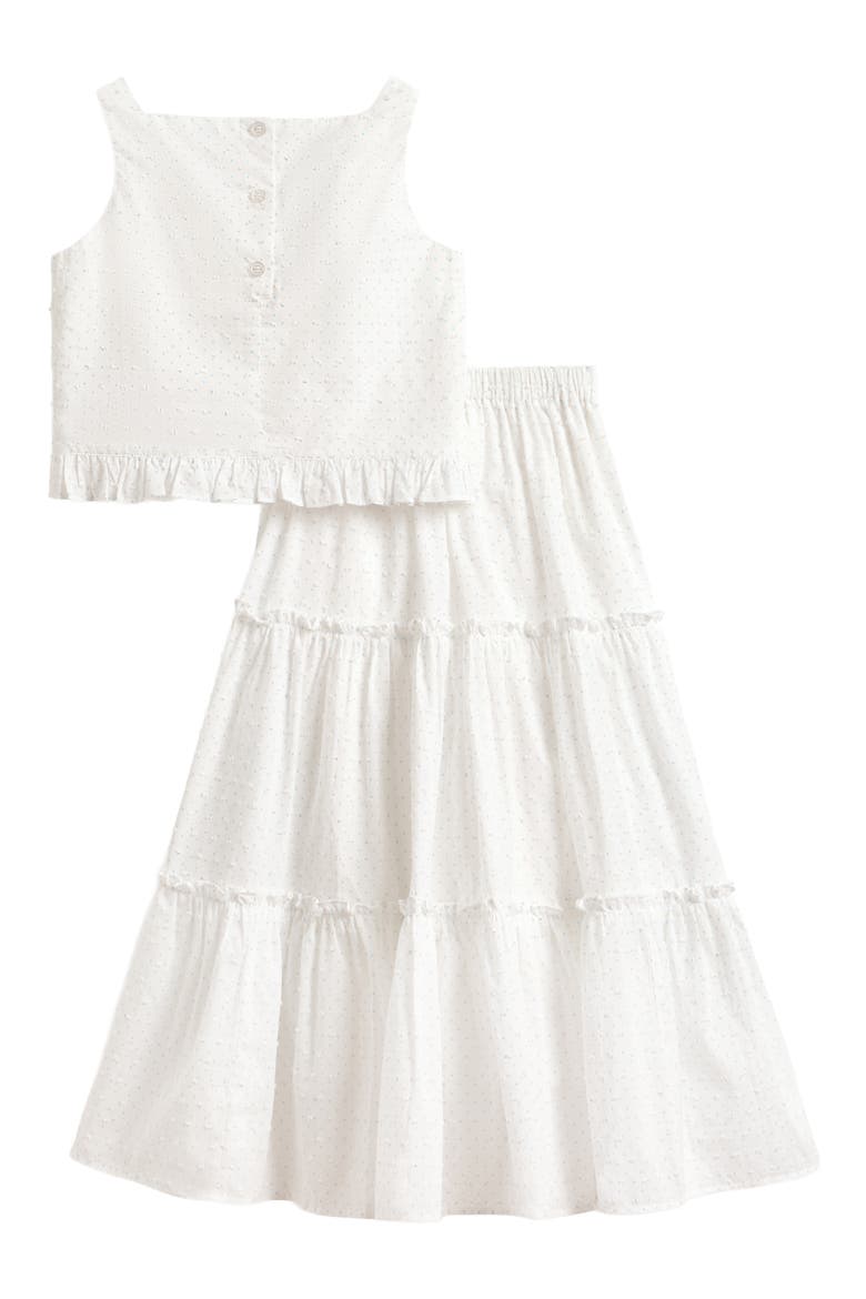 Kids' Polka Dot Tank & Maxi Skirt Set, Alternate, color, WHITE