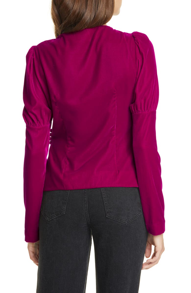 Cinq à Sept Theo Velvet Wrap Top, Alternate, color, 