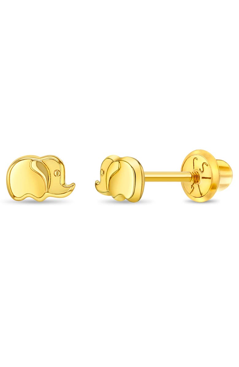 In Season Jewelry 14k Playful Elephant Earrings, Main, color, Gold
