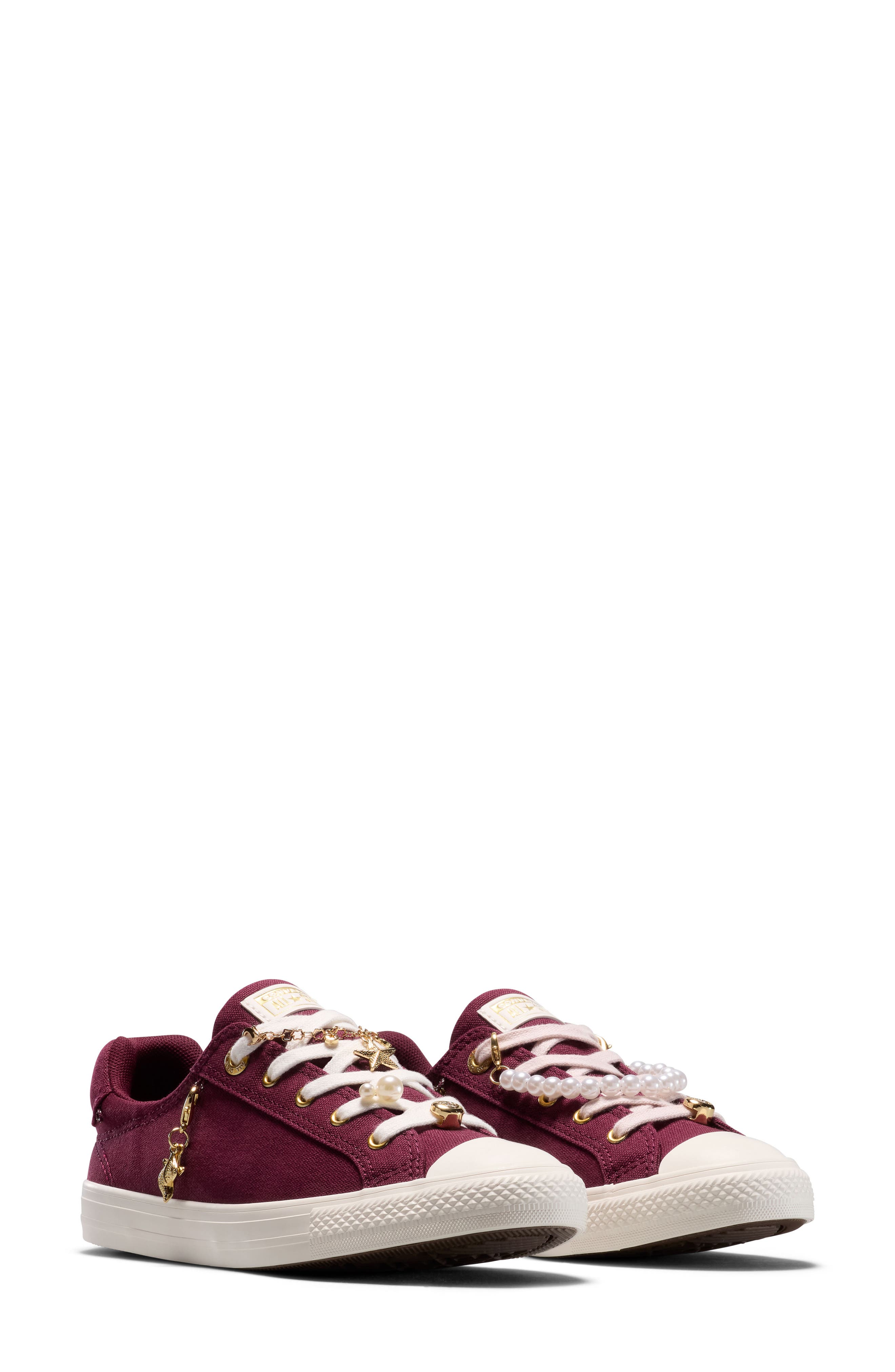 Converse Chuck Taylor<sup>®</sup> All Star<sup>®</sup> Dainty Lucky Charms Sneaker, Main, color, Deep Bordeaux/ Egret/ Gold