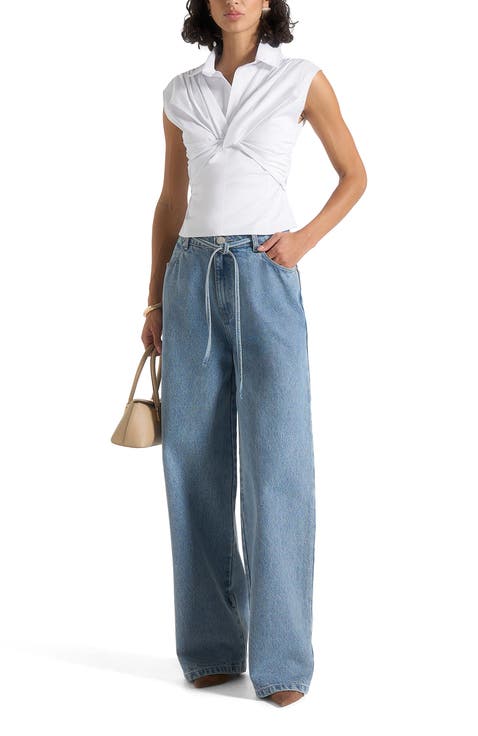 Yvette Knotted Front Sleeveless Shirt