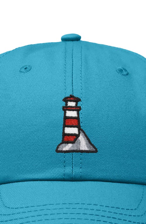 Dalix Lighthouse Embroidered Dad Hat In Teal