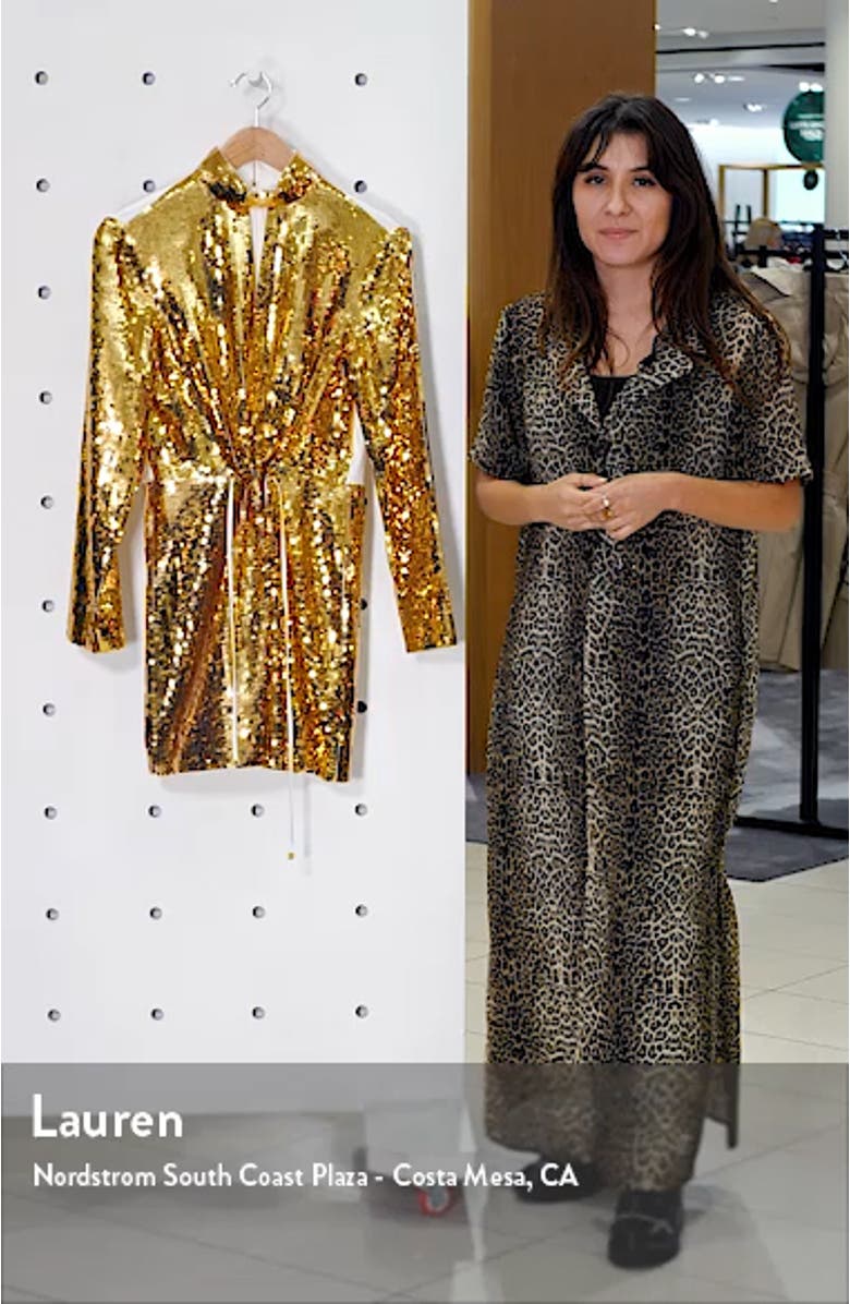 Avril Contrast Back Sequin Long Sleeve Minidress, sales video thumbnail