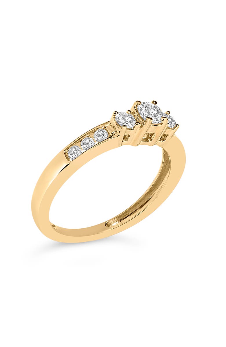 Haus of Brilliance 10K Gold 1/2 Cttw Diamond Three Stone Ring, Alternate, color, Yellow Gold