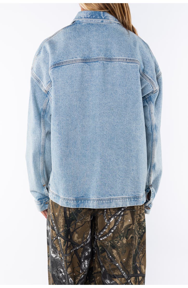 ARIKO Gender Inclusive Denim Jacket, Alternate, color, Bleached Indigo