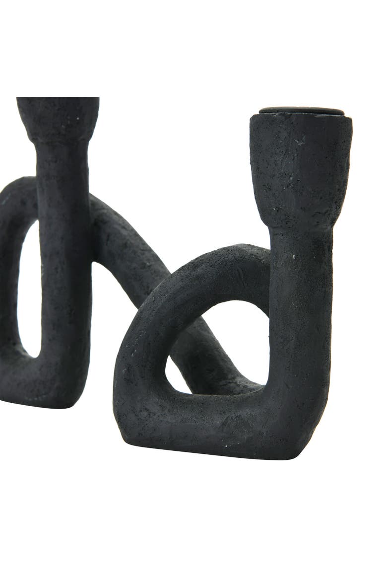 Decorative Resin Double Taper Candle Holder, Black, Alternate, color, Black