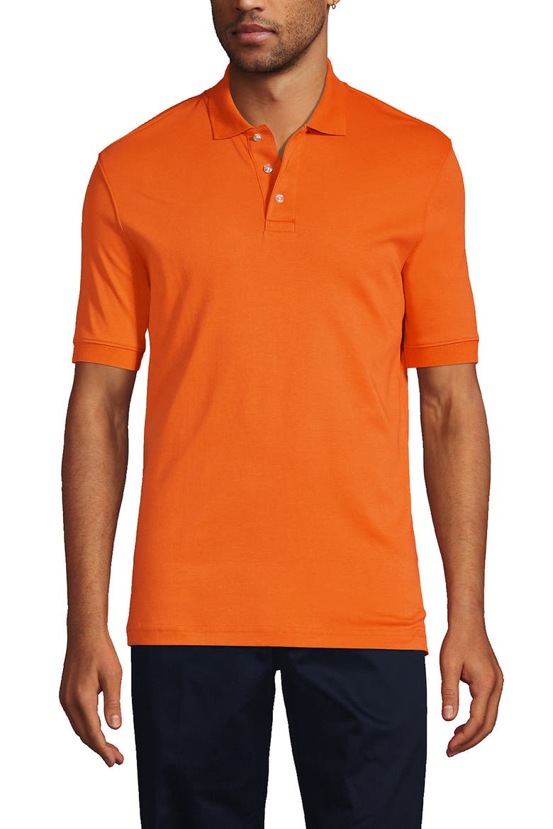 School Uniform  Long Sleeve Interlock Polo Shirt, Main, color, Orange Spice