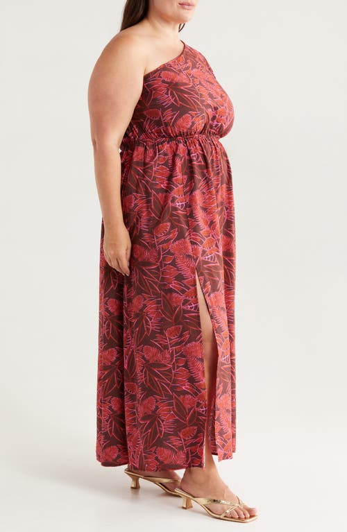 Chelsea28 Floral One-shoulder Maxi Dress In Red