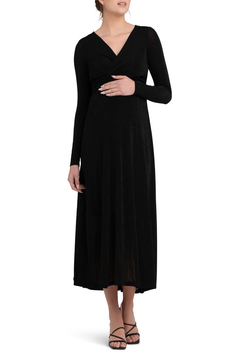 Ripe Maternity Portia Twist Front Long Sleeve Maternity/Nursing Dress, Main, color,