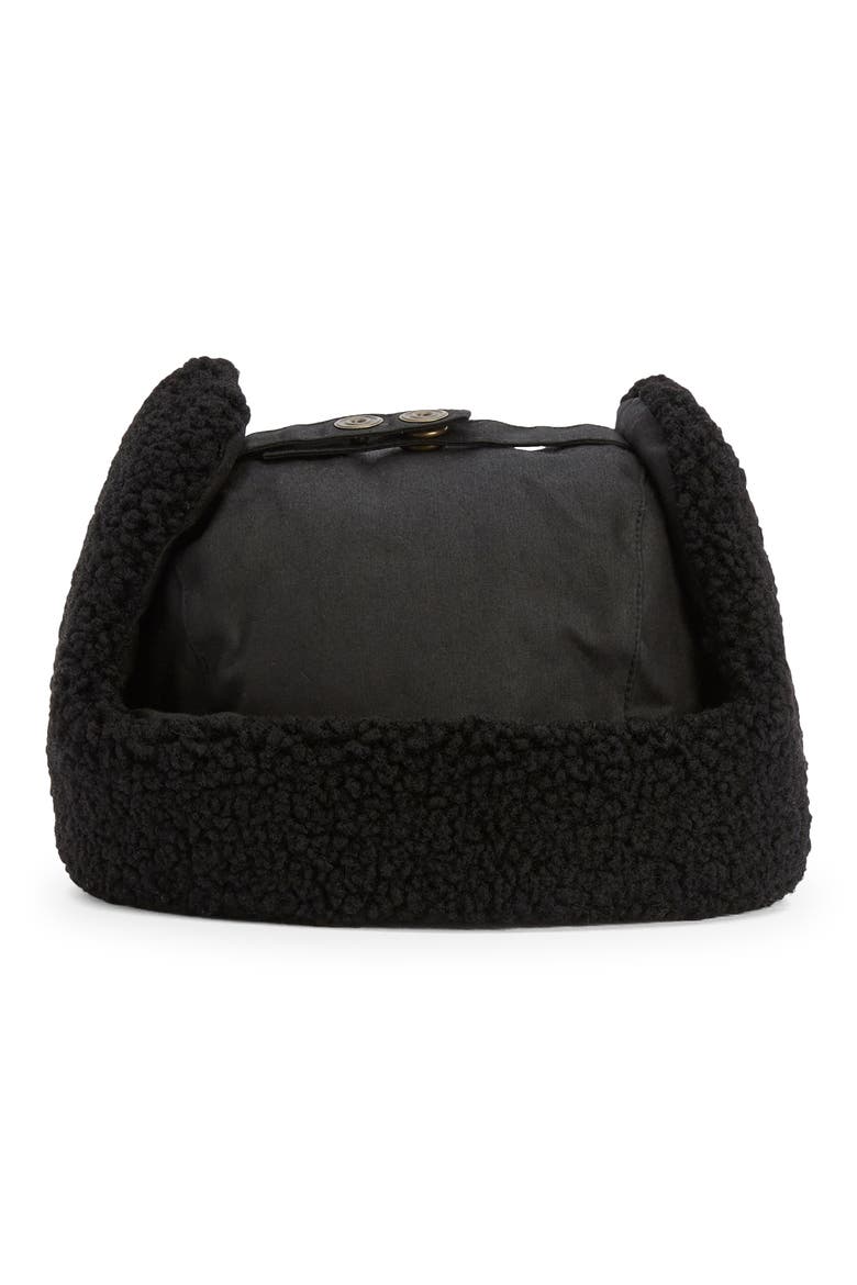 Morar Waxed Cotton Trapper Hat, Alternate, color, BLACK