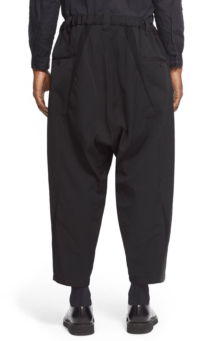 Yohji Yamamoto Yohji Yamamoto Wool Detail Crop Harem Pants, Alternate, color,