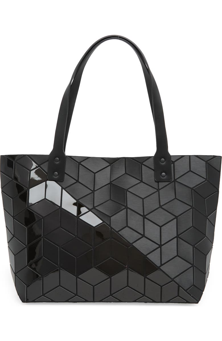 PATRIZIA LUCA Diagonal Two-Tone Geometric Tote Bag, Main, color, M.black/ S.black