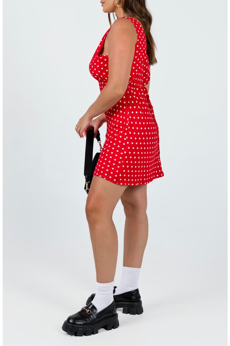 Nellie Dot Sleeveless Minidress, Alternate, color, RED POLKA DOT
