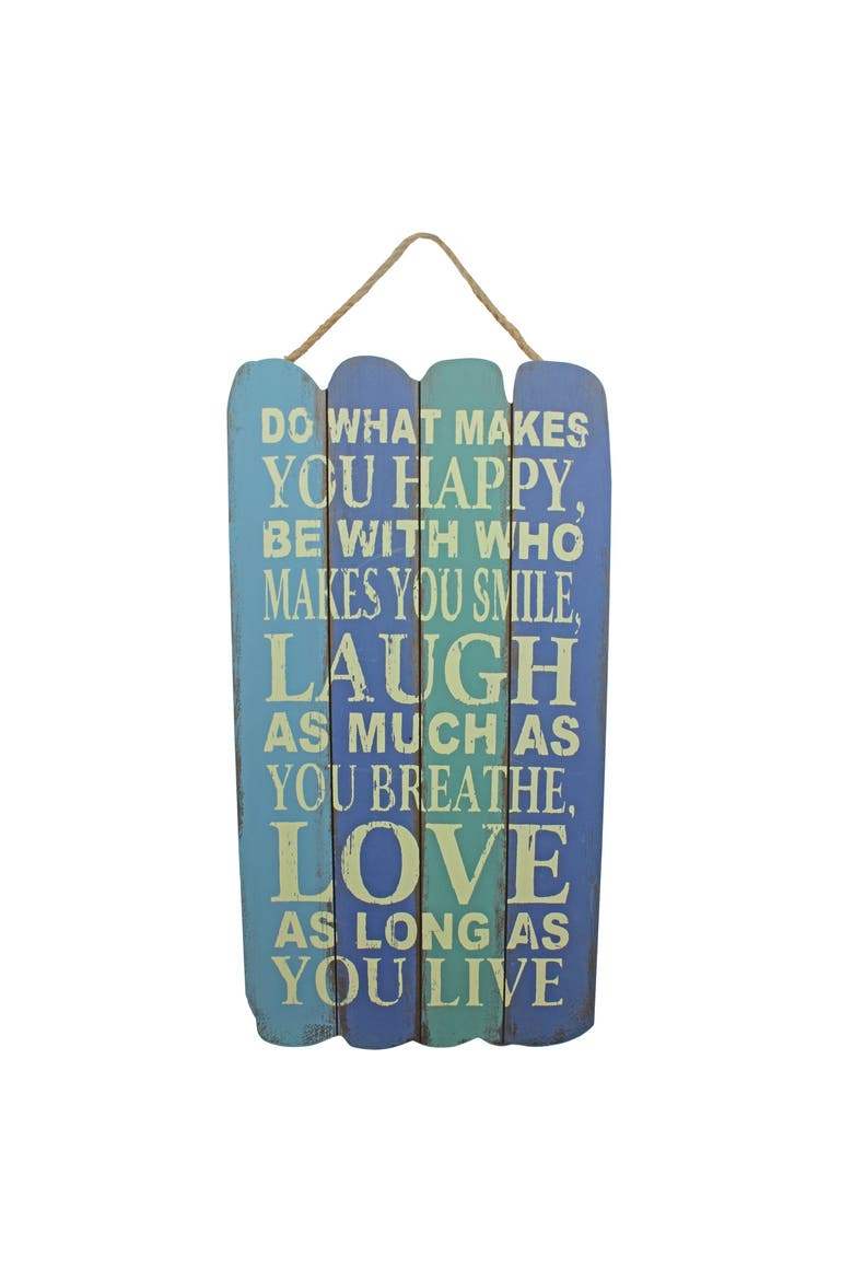 Do What Makes You Happy Wall Hanging Sign Plaque, Main, color, Green