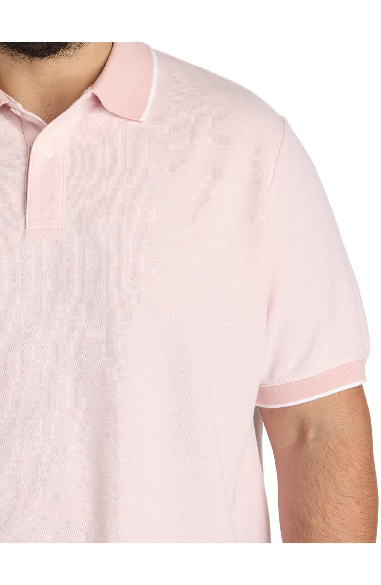 Harbor Bay by DXL Big & Tall Oxford Tipped Polo Shirt, Alternate, color, Pink
