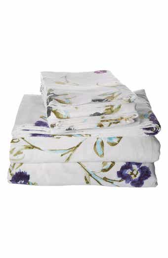 AZORES HOME Floral Garden Cotton Flannel Sheet Set