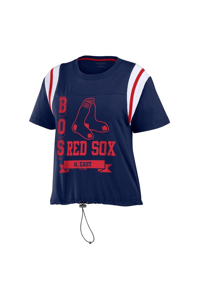 Women's WEAR by Erin Andrews Navy Boston Red Sox Cinched Colorblock T-Shirt, Alternate, color, Navy