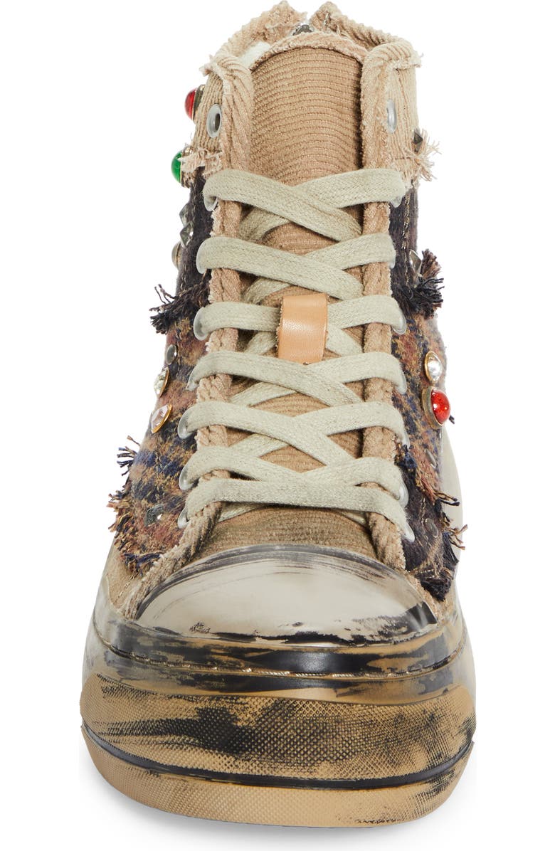 R13 Platform High Top Sneaker, Alternate, color,