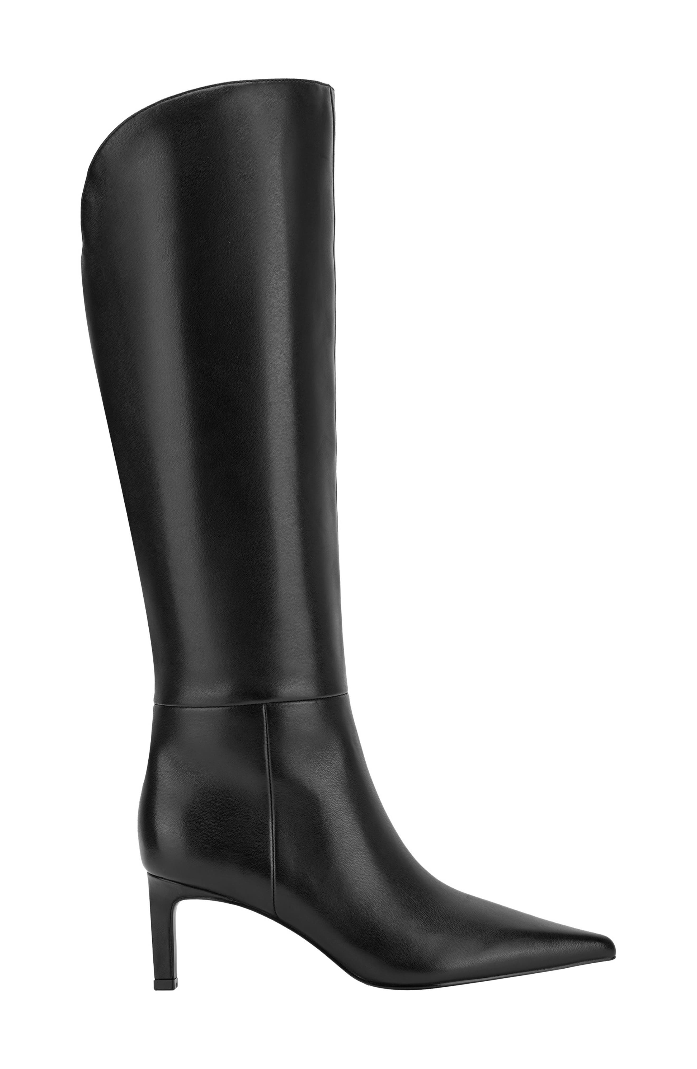 Marc Fisher LTD Esmee Pointed Toe Knee High Boot, Alternate, color, Black Leather