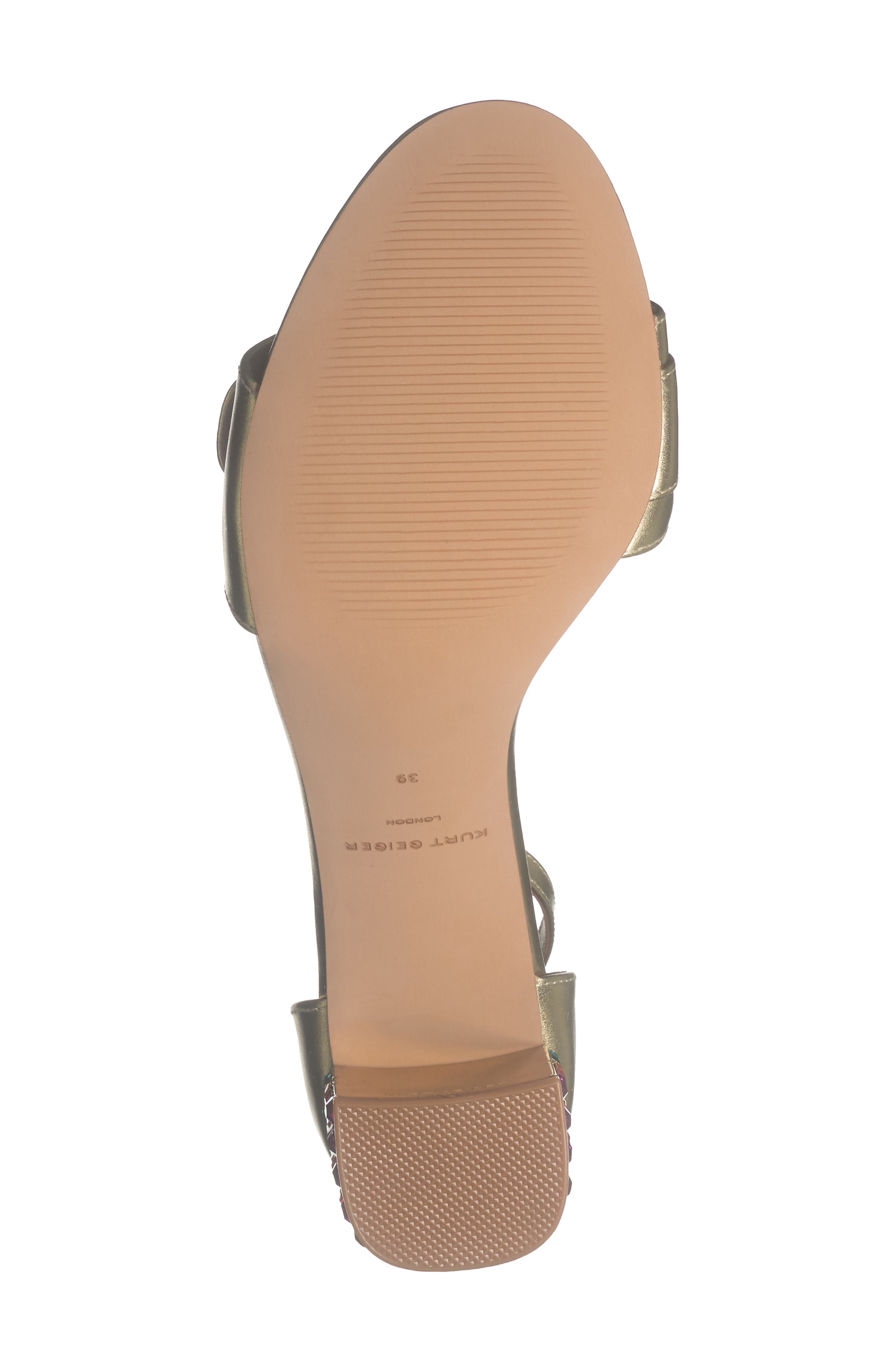 Kurt Geiger London Mayfair Eagle Block Heel Sandal, Alternate, color, Gold