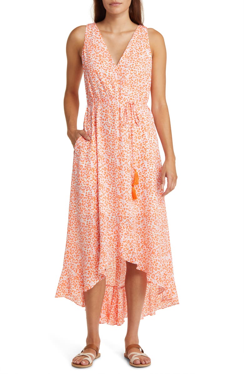 Tommy Bahama Charming Cheetah High-Low Dress, Main, color, 