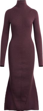 Favorite Daughter Be Your Girl Long Sleeve Merino Wool Blend Rib Sweater Dress