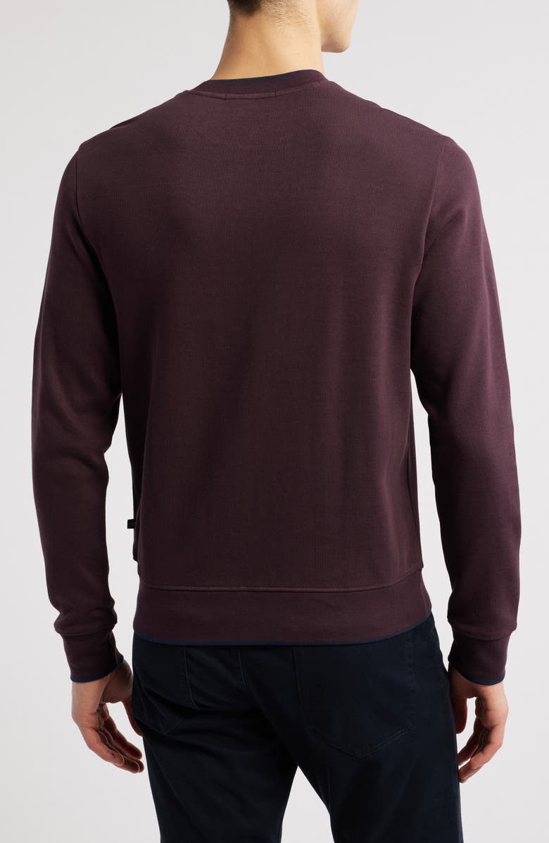 Robert Barakett Birch Hill Tipped Sweatshirt, Alternate, color, Port