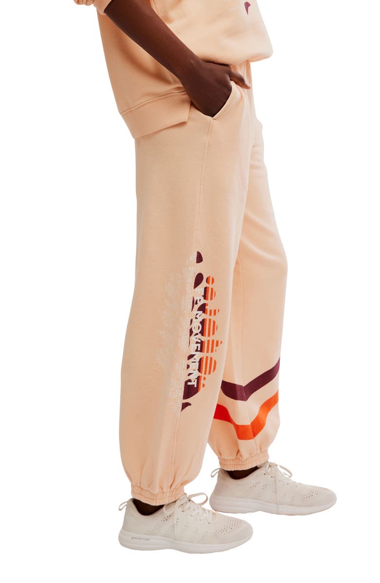 Free People FP Movement All Star Oversize Graphic Joggers, Alternate, color, Pastel Peach Sport
