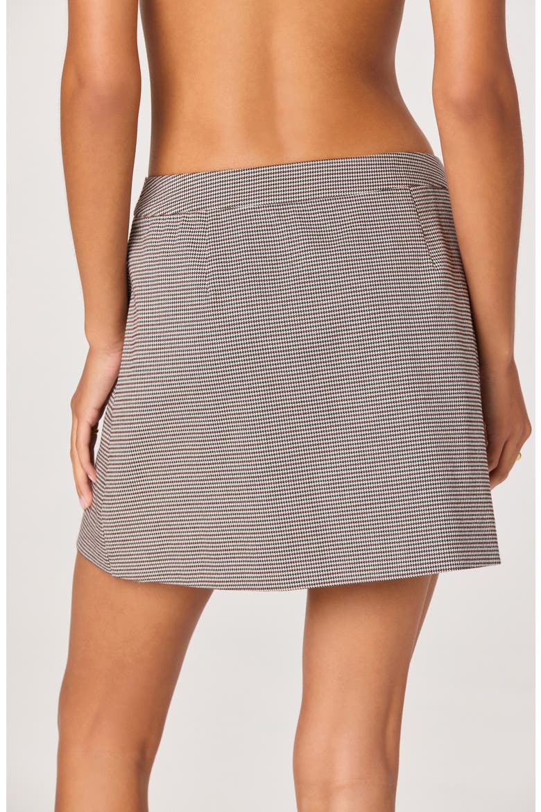 Pleated Houndstooth Wrap Miniskirt, Alternate, color, BLACK HOUNDSTOOTH