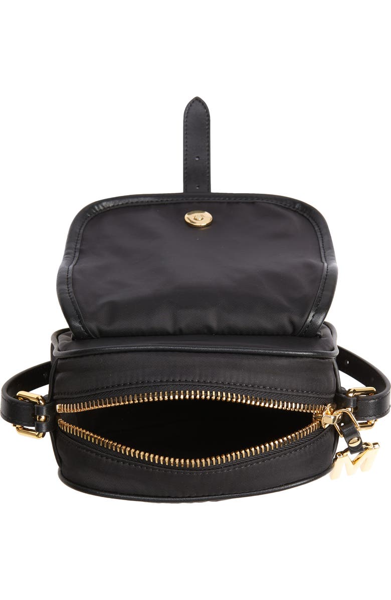 Moschino Logo Nylon Crossbody Saddle Bag, Alternate, color,