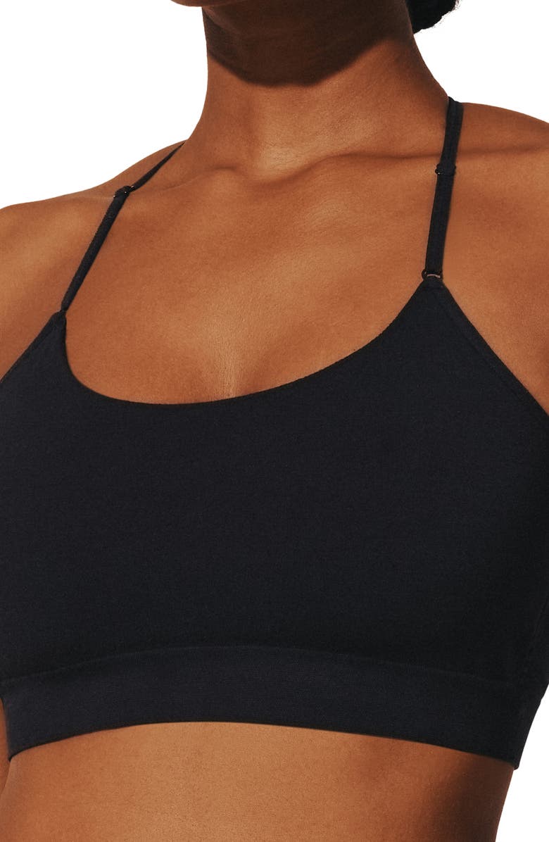 ThirdLove Seamless Cloud Cotton Wireless Bralette, Alternate, color, Black