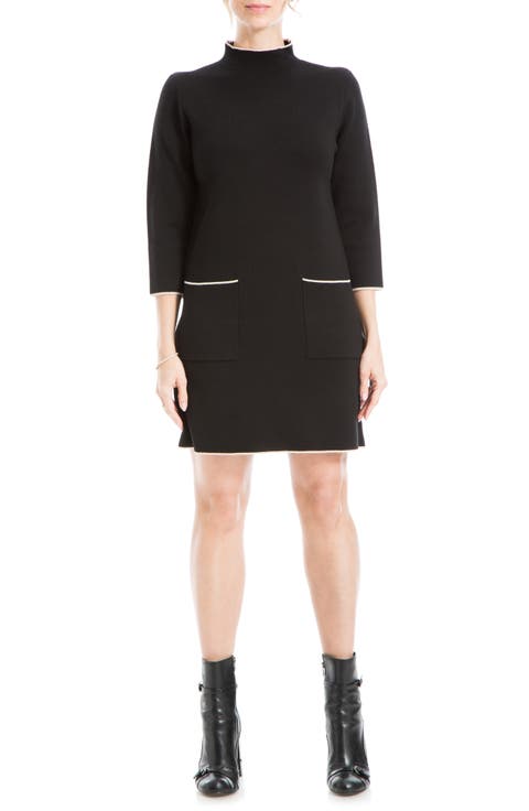 Mock Neck Short Sweater Dress