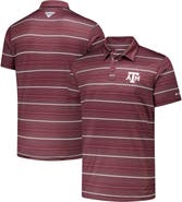 Columbia Men's Columbia Maroon Texas A&M Aggies PFG Super Terminal Tackle™ Omni-Shade™ Stripe Polo