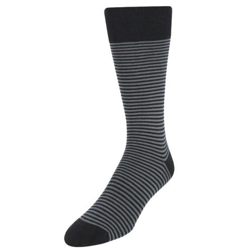 Trafalgar Carvel Striped Pattern Mid-calf Pima Cotton Socks