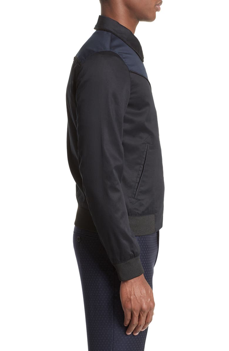 The Kooples Contrast Yoke Track Jacket, Alternate, color,