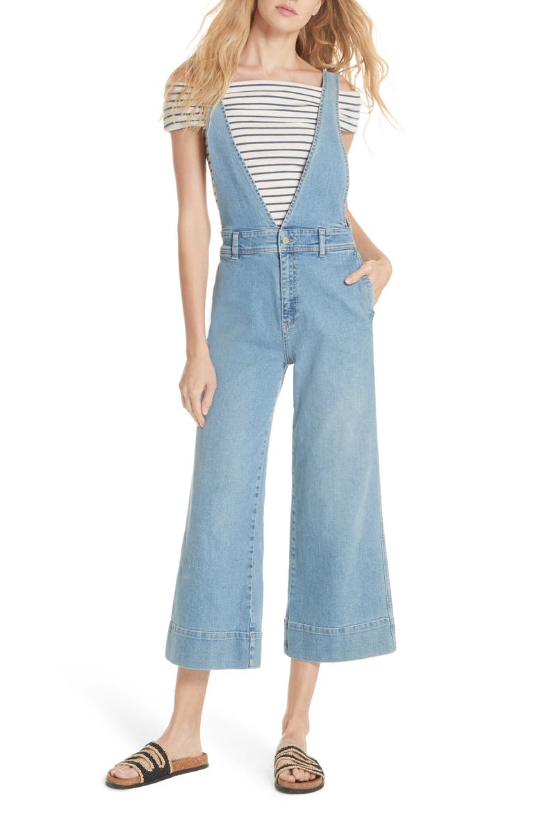 We the Free by Free People A-Line Overalls, Main, color, LIGHT DENIM