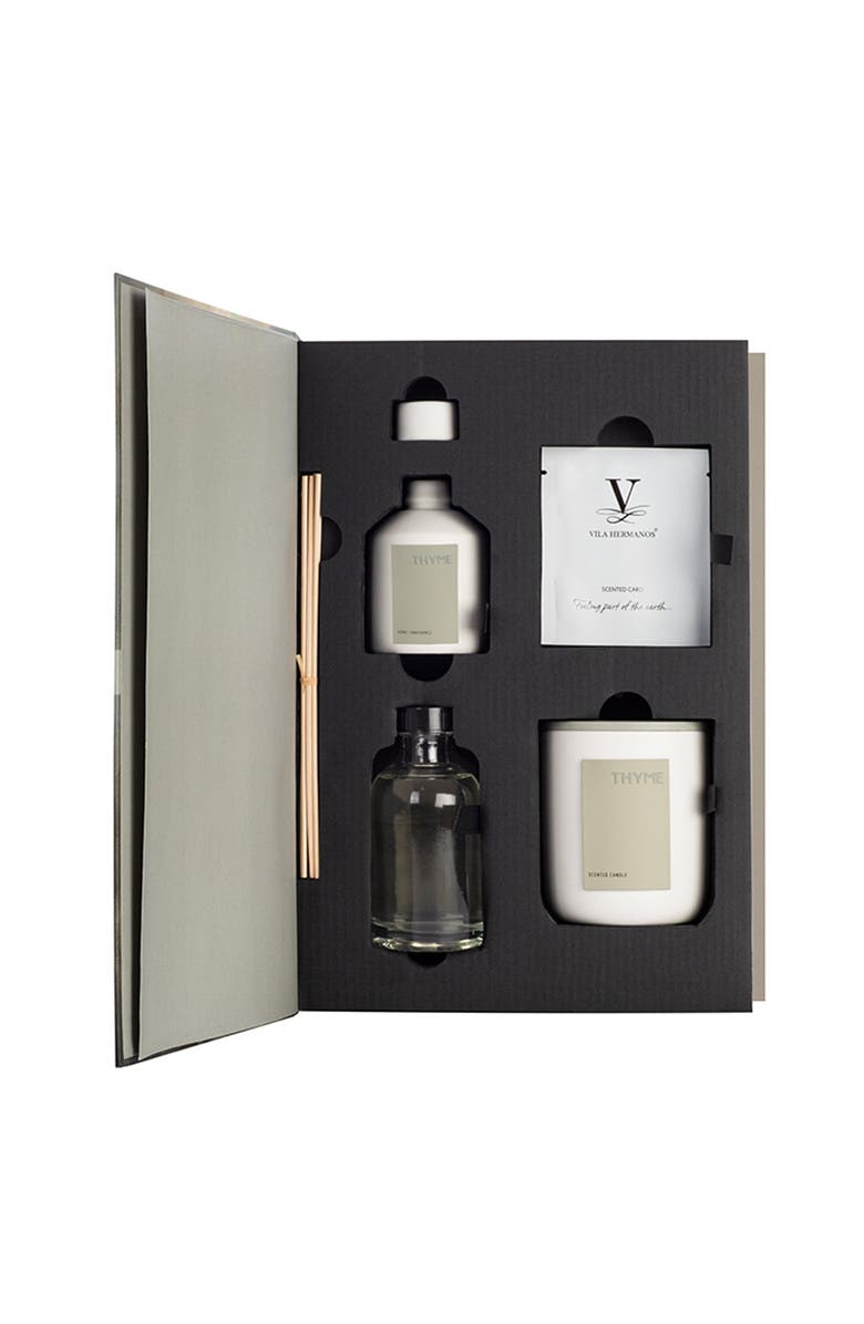 Vila Hermanos Vila Organic Gift Set Candle, Main, color, Scent Cards Green Thyme