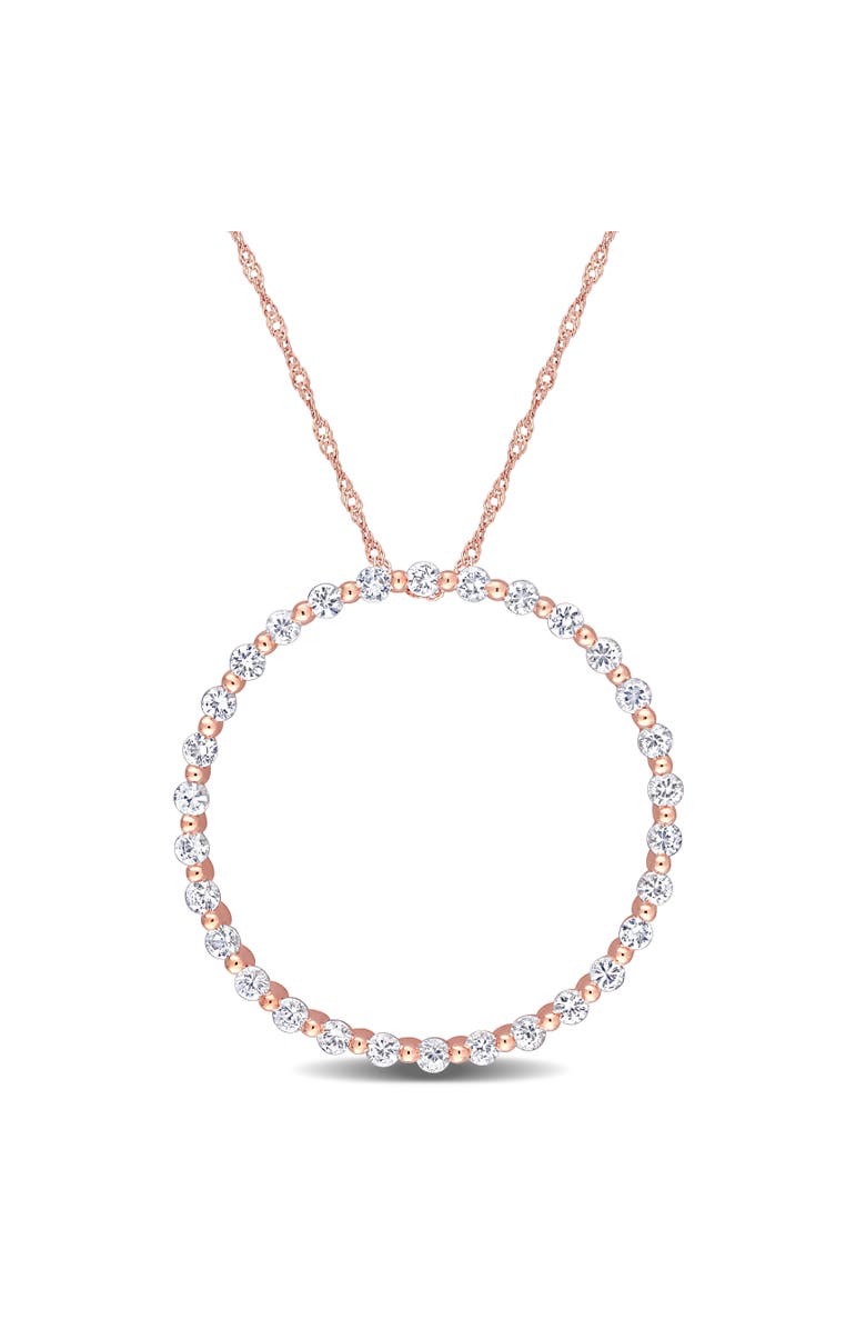 Julianna B. White Sapphire Circle of Life Necklace 10K, Main, color, 10K Rose Gold