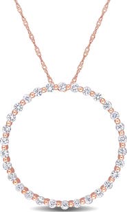 Julianna B. White Sapphire Circle of Life Necklace 10K