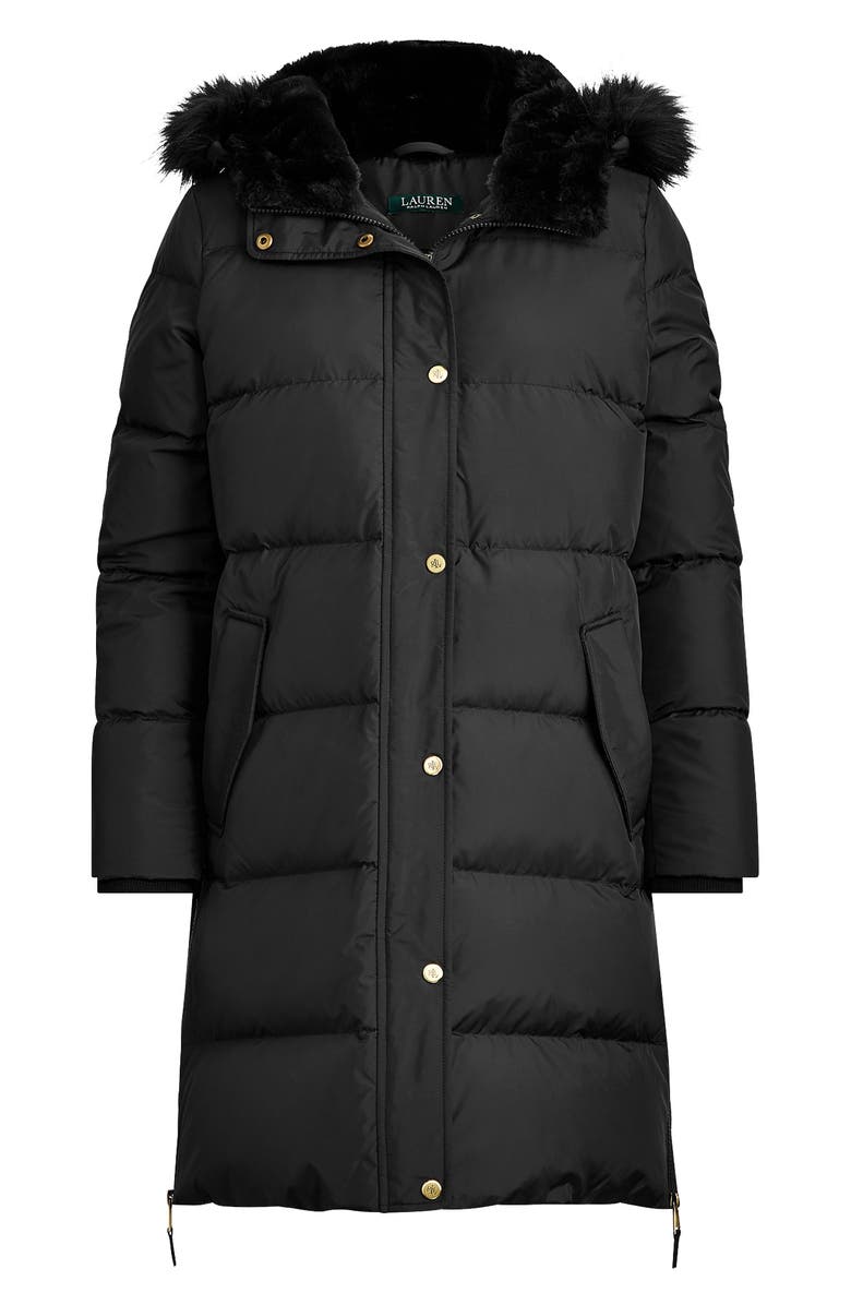 Lauren Ralph Lauren Faux Fur Trim Quilted Hooded Down & Feather Parka, Alternate, color, 