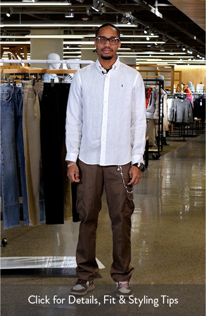 Solid White Linen Button-Down Shirt, sales video thumbnail