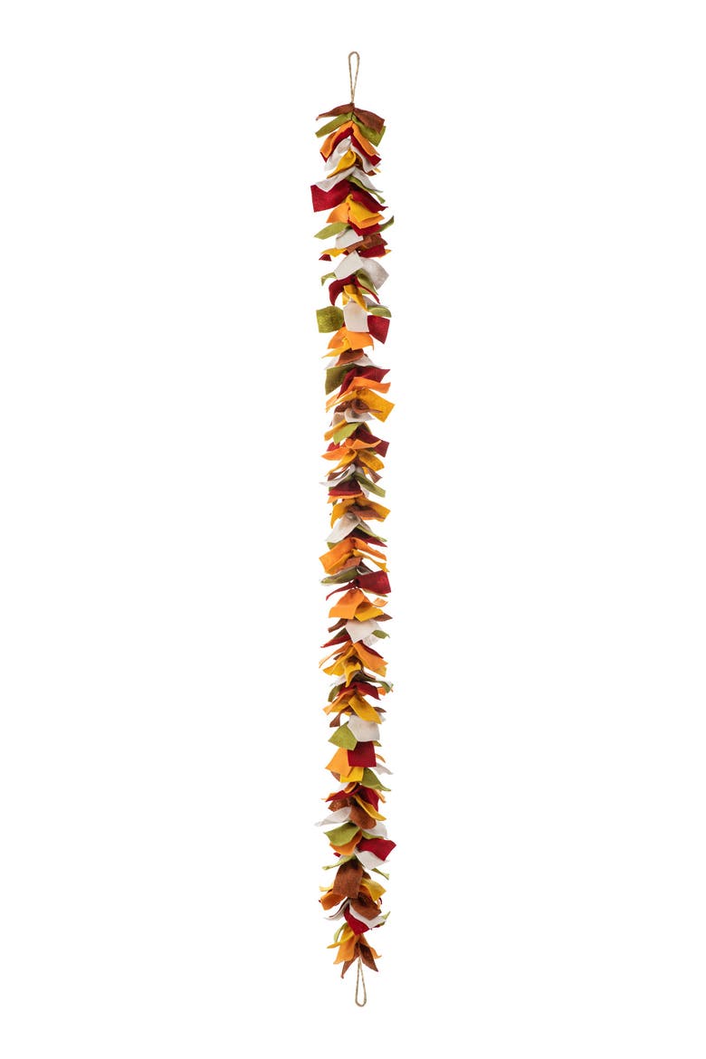 6ft Fall Multi Color Felt  Garland, Alternate, color, Orange