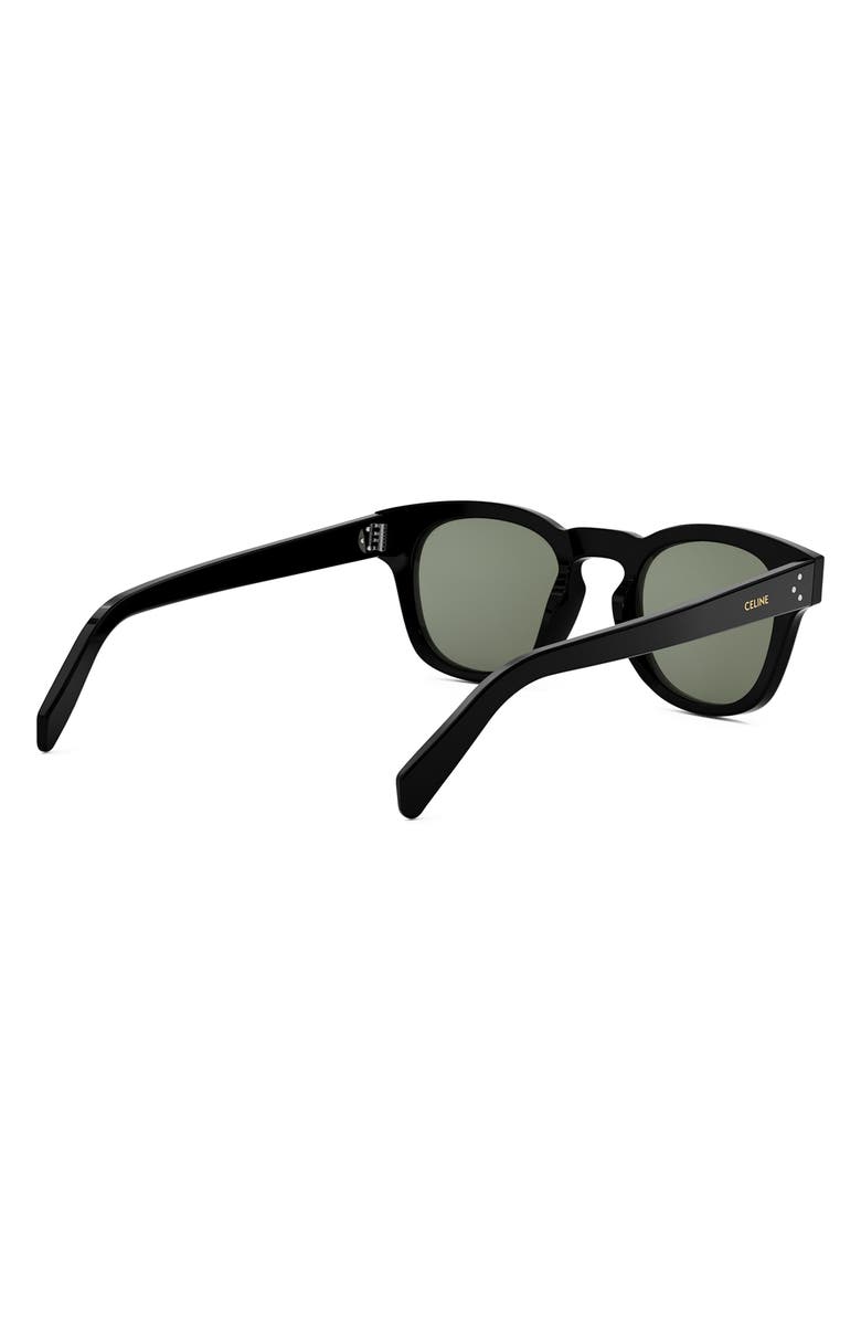 CELINE Bold 3 Dots 49mm Square Sunglasses, Alternate, color, Shiny Black / Green