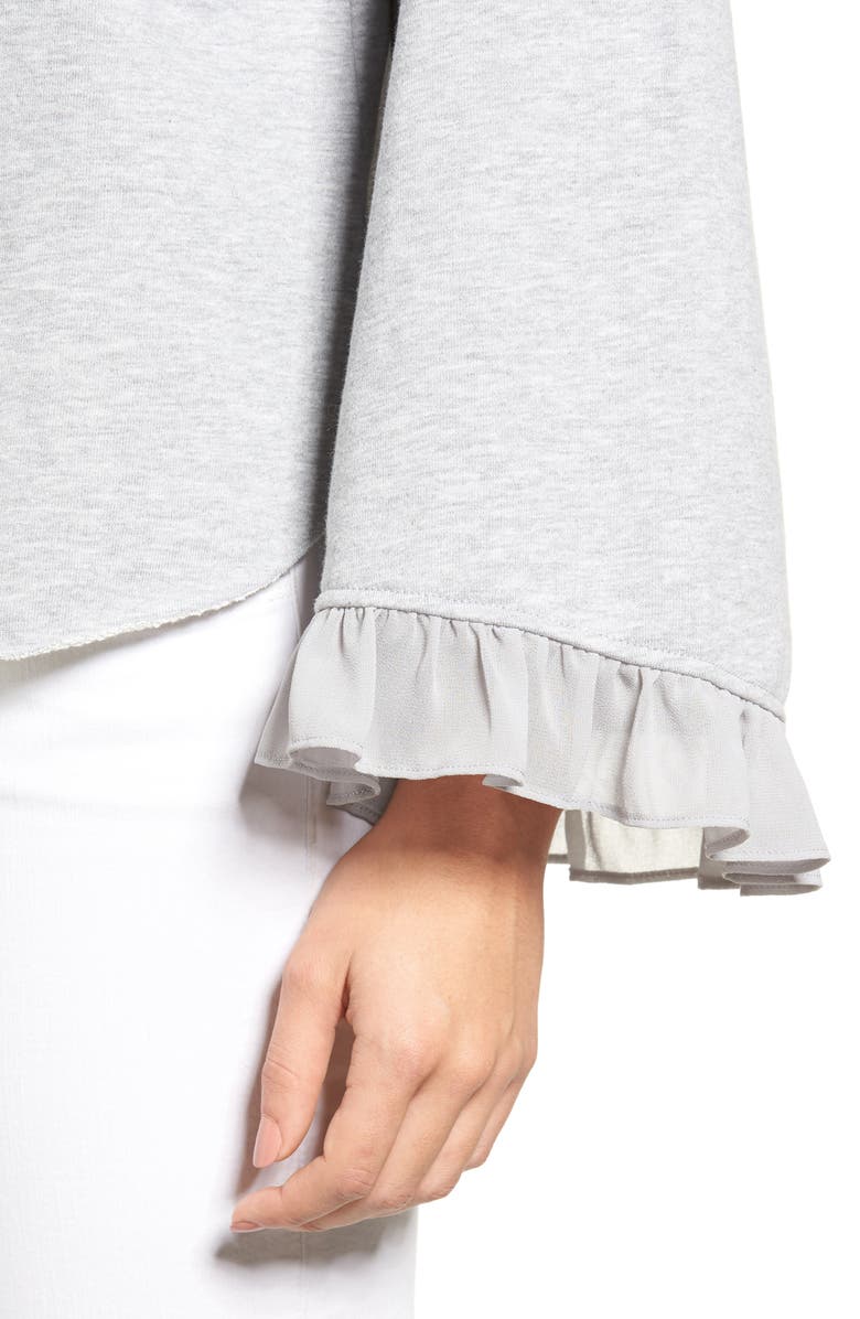 Chelsea28 Ruffle Bell Sleeve Hoodie, Alternate, color,